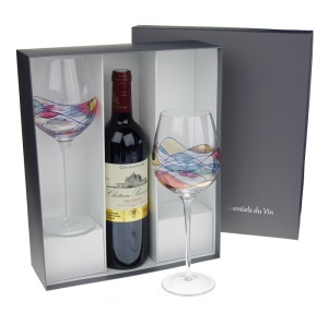 COFFRET  AVEC 2 VERRES MILANO 54 CL